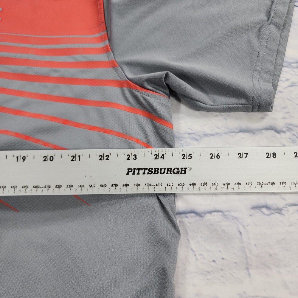 Under Armour UA MENS SZ 2XLT The Playoff Polo Performance Golf Gray Pink Striped - Picture 4 of 9